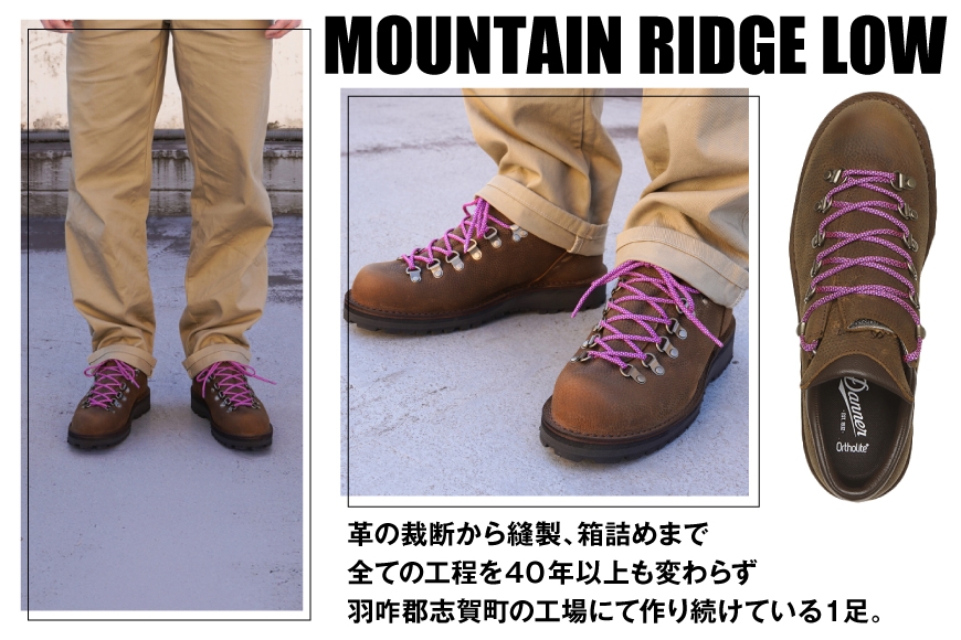 DANNER 紳士靴 マウントリッヂ ロー BROWN ブラウン【28.0cm】 [STUMPTOWN渋谷店 石川県 志賀町 sk17jkf70291-8] 靴 くつ レザー 革 軽量 ブラウン