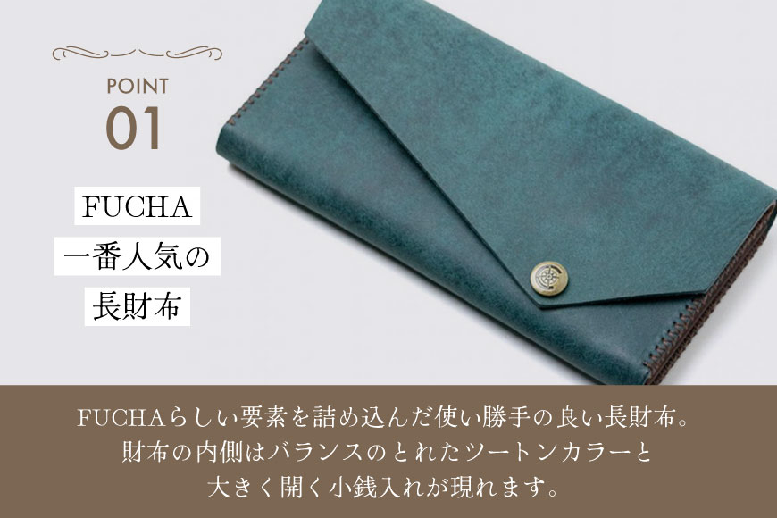 長財布 レディース オリーブ [FUCHA 石川県 志賀町 CJ5013-g] Long Wallet III イタリアンレザー プエブロレザー ハンドメイド 手縫い 革製品 本革