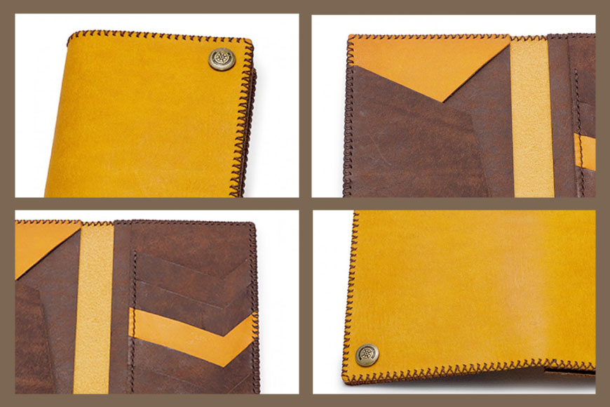 長財布 コインポケット なし イエロー [FUCHA 石川県 志賀町 CJ5015-f] Long Wallet I イタリアンレザー プエブロレザー ハンドメイド 手縫い 革製品 本革