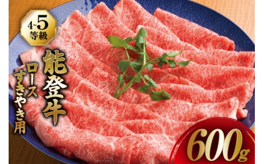 牛肉 能登牛 ロース (4〜5等級) すき焼き用 600g [寺岡畜産 石川県 宝達志水町 38601315] 肉 お肉 すき焼き すきやき 能登牛 すき焼肉 すき焼き用 牛 国産 冷凍 和牛