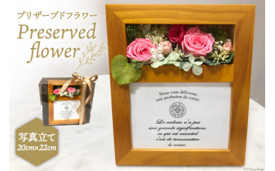 プリザーブドフラワー 写真立て 20×22×14cm 花 [littleprincess 石川県 宝達志水町 38600108]