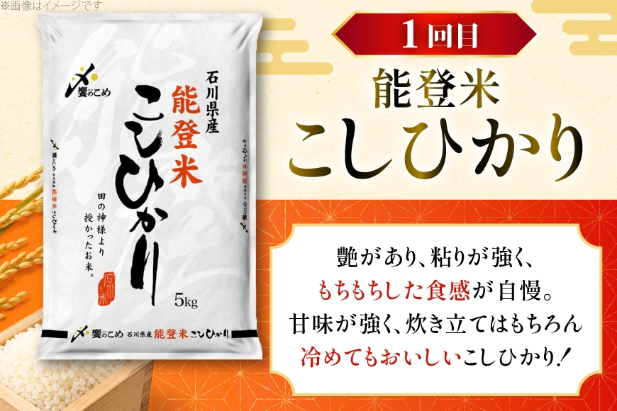 米 定期便 石川のお米 食べ比べ 5kg 3回 計 15kg こしひかり ゆめみづほ ひゃくまん穀 [中橋商事株式会社 石川県 宝達志水町 38601399] 精米 白米 こしひかり お米 おこめ こめ コメ 定期 3ヶ月 ３ヶ月 3か月 5キロ ５キロ