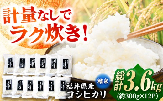 【令和7年産】福井県産こしひかり 300g(約2合) × 12パック / 米 精米 お米 小浜市 / シマダ農園 [BFAV002]