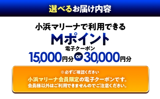 【会員様限定】小浜マリーナで利用できるMポイント15,000円分  小浜市 / 小浜マリーナ  [BFCT001]