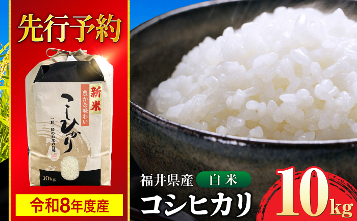 【令和8年産 新米】 【先行予約 /9月中旬以降発送】　福井県産 コシヒカリ 白米 10kg / 米 お米 精米 国産米 / 小浜市 / 北川博司 [BFDG001]