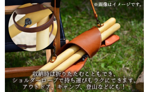 ハンティングチェアー　-プレーン‐　【ライトブラウン】【本革 牛革 椅子 いす 手縫い 日用品 インテリア アウトドア キャンプ 登山 家具 おしゃれ オリジナル レザー職人 フウネレザーファクトリー】 [BFAJ064]