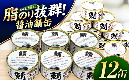 若狭の鯖味付缶詰 しょうゆ仕立て 12缶セット [BFBS002]