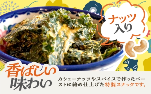 ケールチップス CafeSeasons 手作り 国産ケール使用 カシューナッツとスパイス仕立て / ヘルシー おやつ プラントベース おつまみ 小浜市 / Cafe Seasons [BFCC011]