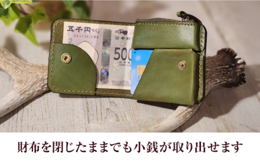 ２つ折りウォレット（ポケット2）【ブラウン】 本革　サドルレザー 財布  小浜市 / フウネレザーファクトリー [BFAJ196]