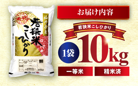  福井県産 コシヒカリ 精米 (白米) 10kg 一等級　福井県米 /甘みと粘りが際立つ 王道米 こしひかり 小浜市 / 若狭ふれあい市場 [BFEL018]