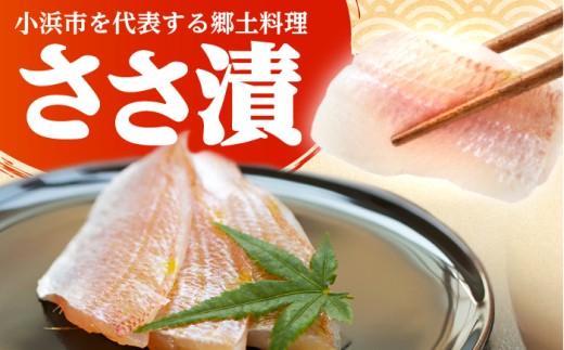 上杉の小鯛ささ漬半樽90g 6個・のどぐろささ漬昆布〆半樽90g 3個 厳選2種詰め合わせ 計810g 小浜市 / 上杉商店  【配送不可地域：離島】  [BFAD006] 