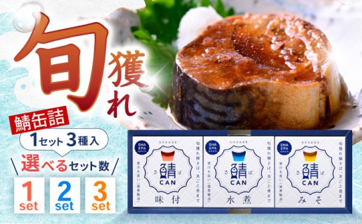 旬獲れ 鯖缶詰　3ヶ詰め合わせ(味付・味噌・水煮)×3セット [BFAA056]
