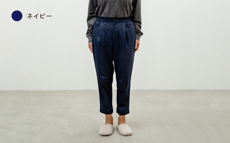 テーパードクロップドパンツ 3色 3サイズ展開　ネイビー（L）