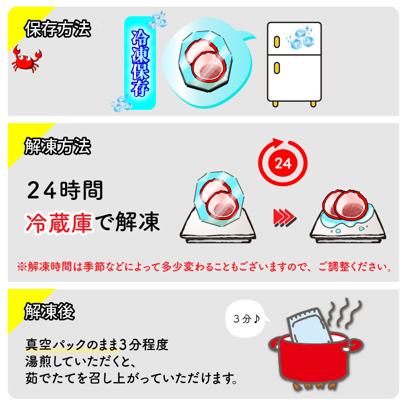 【越前産】【最新の冷凍技術】紅ずわいがに 脚棒のみ ハーフポーション（半むき身） 1.8kg