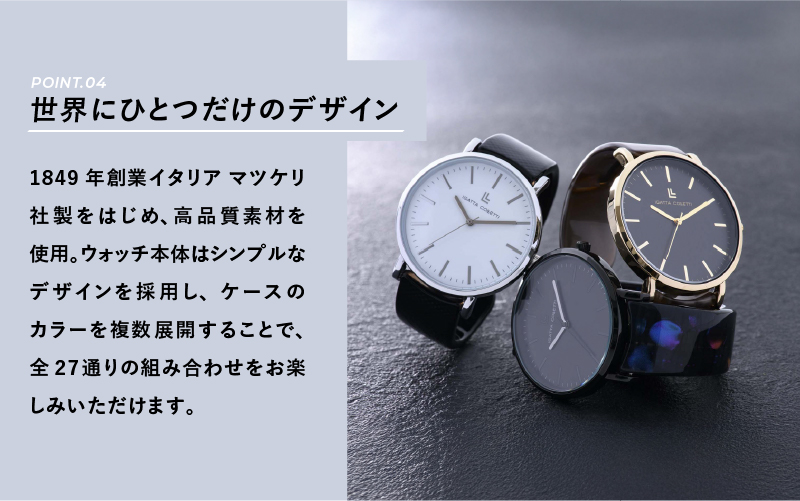 鯖江発！眼鏡職人が作った新感覚の腕時計 バングルウォッチ40　（バングル＋ウォッチ本体）ステンドブルー