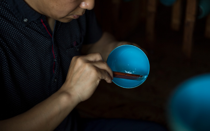 aisomo cosomo 小鉢2点セット モスグリーン×オレンジ / ベージュ×ピンク ツートンカラーのPOPな越前漆器＜100%天然漆＞【老舗塗師屋創業230年】