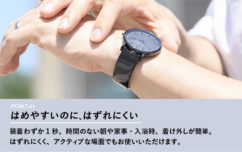 鯖江発！眼鏡職人が作った新感覚の腕時計 バングルウォッチ40　（バングル＋ウォッチ本体）ステンドブルー