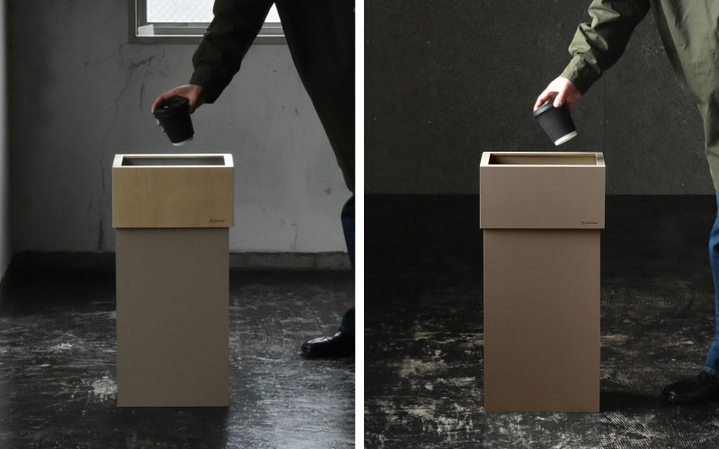 職人が仕上げた木製ゴミ箱「WCUBE30」シャンパンベージュ