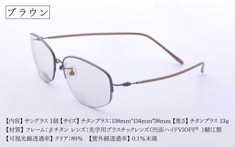 【選べる度数】チタンプラス（男女兼用）目を守るサングラス＋お出かけルーペ ブラウン