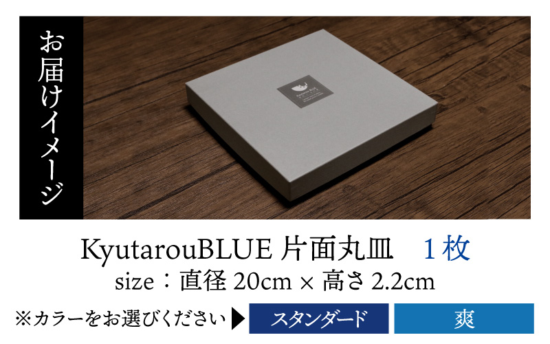 Kyutarou BLUE　片面丸皿　スタンダード