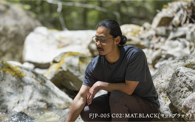 『F』 アウトドアチタンメガネフレーム[FJP-005] C02 マットブラック