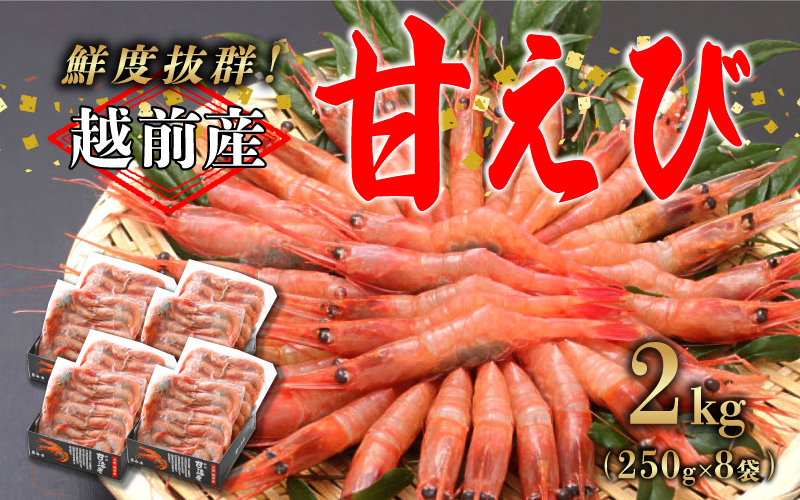【小分け】越前産冷凍甘えび 約250g × 8パック 合計約2.0kg