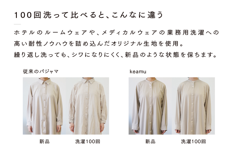 クルーネックチュニックシャツ 3色 2サイズ展開　オフホワイト（XS-S）