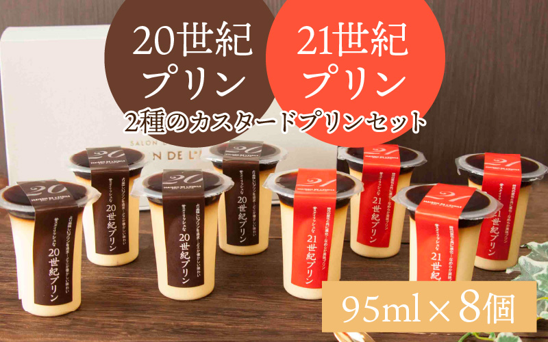 ２種のカスタ－ドプリン　２０世紀・２１世紀プリン　８個セット
