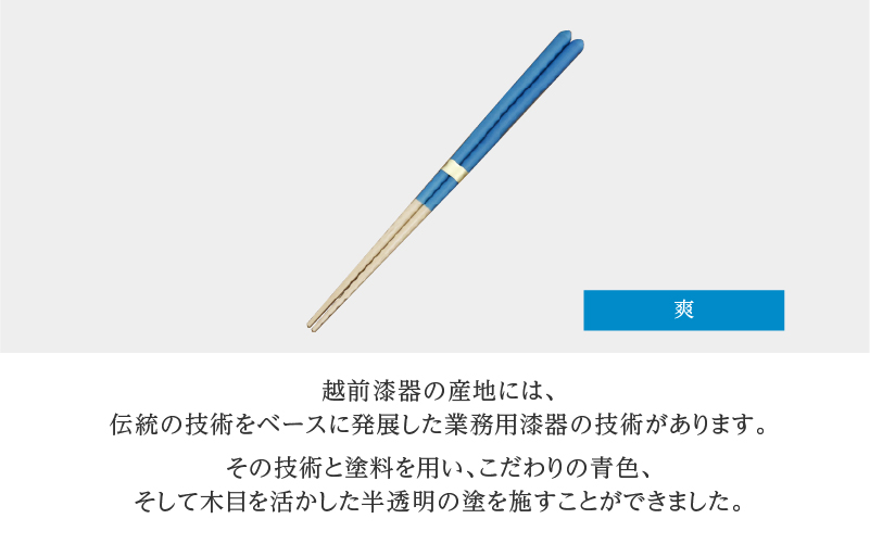 Kyutarou BLUE　箸 23cm　爽