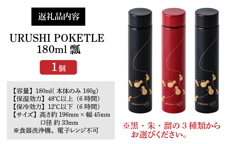 URUSHI POKETLE 瓢デザイン 180ml　溜色