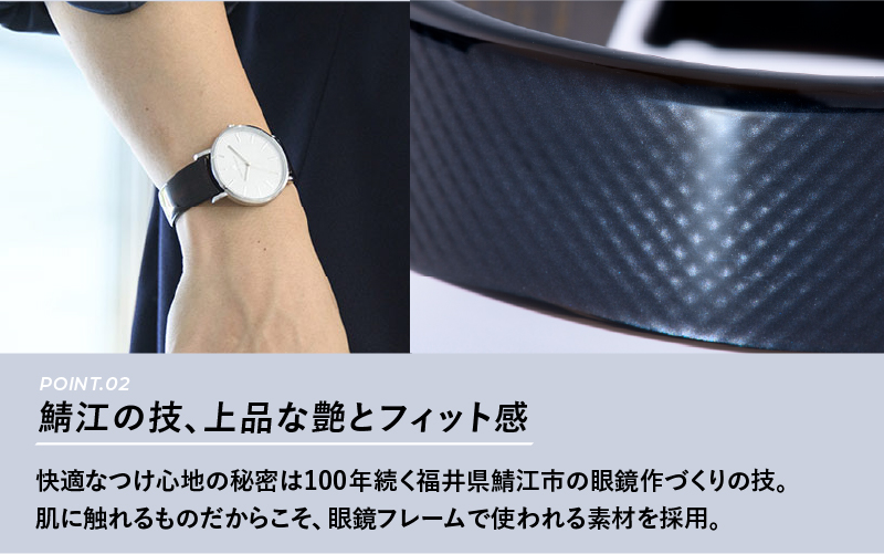 鯖江発！眼鏡職人が作った新感覚の腕時計 バングルウォッチ40　（バングル＋ウォッチ本体）モザイクカラー