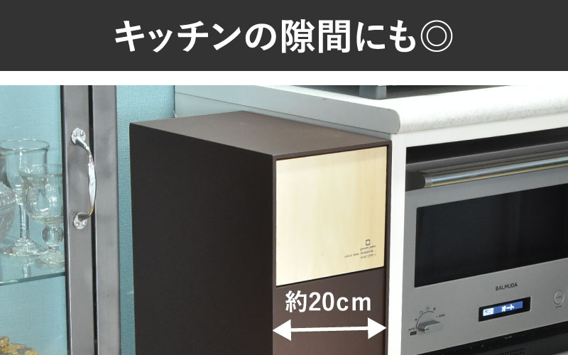 職人が仕上げた木製ゴミ箱「DOORS S」ブラウン