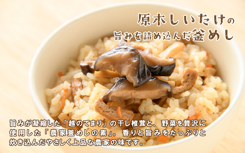 農家釜めしの素 越のてまり原木椎茸と野菜 186ｇ(1袋）×5袋