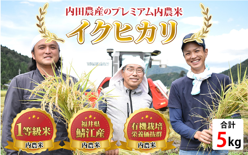 【令和5年産】福井県産 内農米 イクヒカリ 5kg