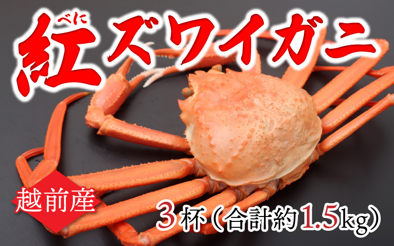 【越前産】紅ズワイガニ 3杯合計1.5kg前後