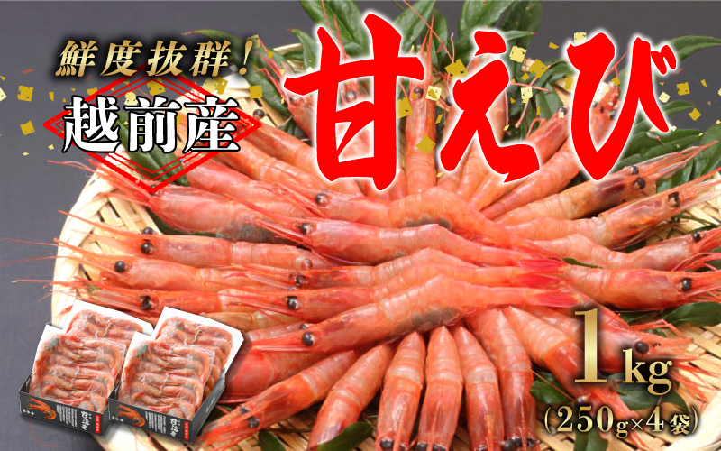 【小分け】越前産冷凍甘えび 約250g × 4パック 合計約1.0kg