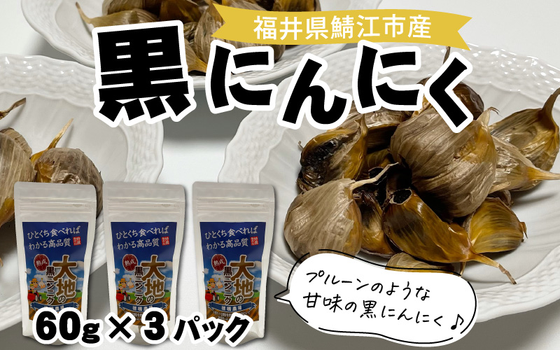 福井県鯖江市産　黒にんにく60ｇ　3パック