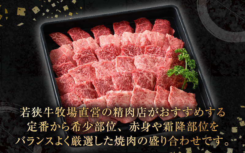 牛若丸厳選！若狭牛おまかせ極旨焼肉盛り合わせ 600g ／ 国産 牛肉 A4 A5 ブランド牛 [aw009-b002]