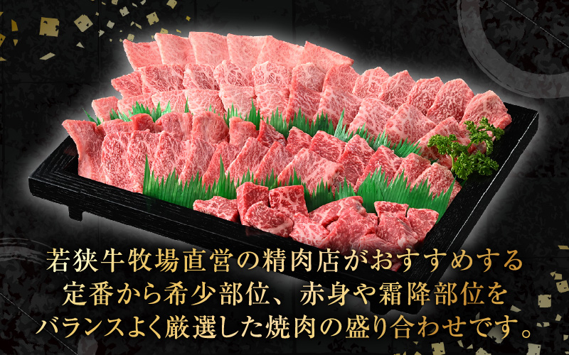 牛若丸厳選！若狭牛おまかせ極旨焼肉盛り合わせ 1kg ／ 国産 牛肉 A4 A5 ブランド牛 [aw009-d002]