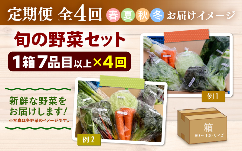 ＜定期便 4回＞ 新鮮野菜セット 1箱 7品目以上 【春 夏 秋 冬 発送】 [aw028-b001]