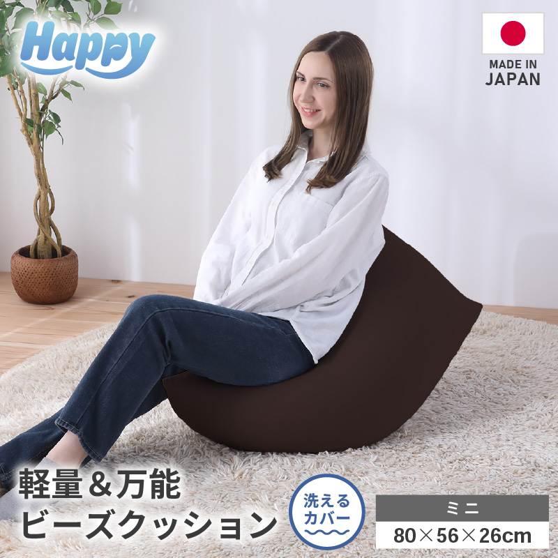 【ダークブラウン】子ども部屋にも◎軽量＆万能ビーズクッション｜ハッピーミニ [aw055-a007_01]