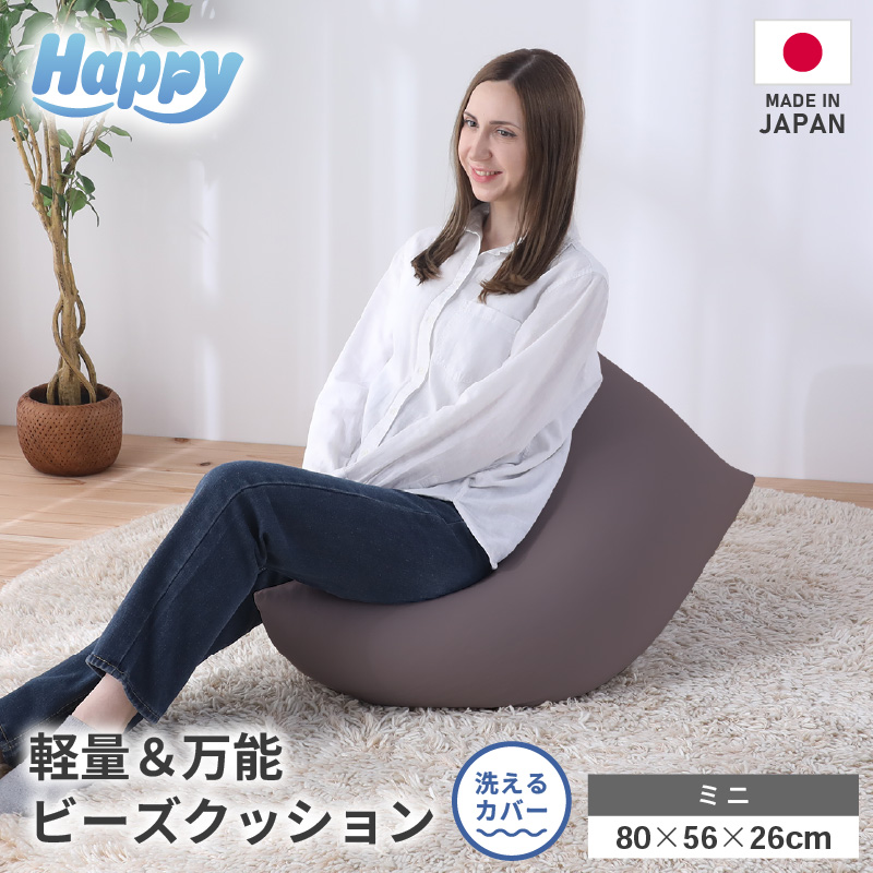 【セピア】子ども部屋にも◎軽量＆万能ビーズクッション｜ハッピーミニ [aw055-a007_06]
