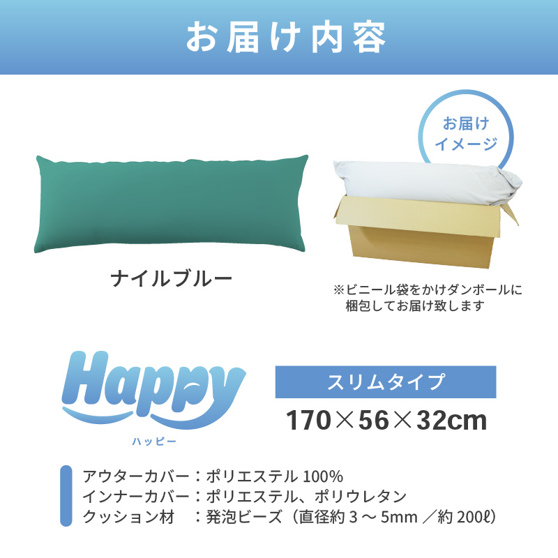 【ナイルブルー】ワンルームにも◎軽量＆万能ビーズクッション｜ハッピースリム [aw055-c004_05]