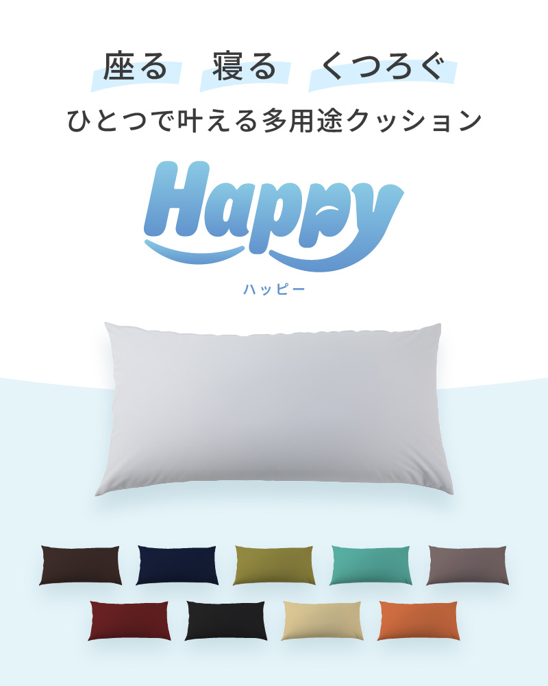 【ネイビーブルー】ソファにもベッドにも◎軽量＆万能ビーズクッション｜ハッピーレギュラー [aw055-e003_02]