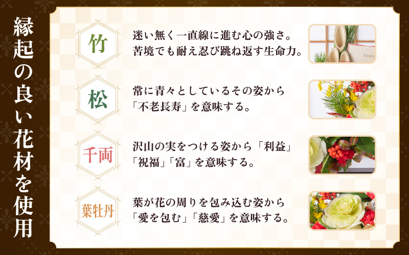 【先行予約】【モダン】花屋がつくった正月アレンジメント 【年内配送】※2026年12月27日～12月31日の間にお届け（日付指定不可） [aw062-b005_02]