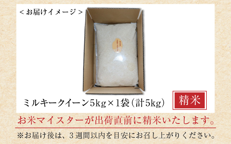 【令和7年産】ミルキークイーン 5kg 精米《お米マイスターが発送直前に精米！》／ 福井県産 ブランド米 ご飯 白米 新鮮 [aw064-a023]
