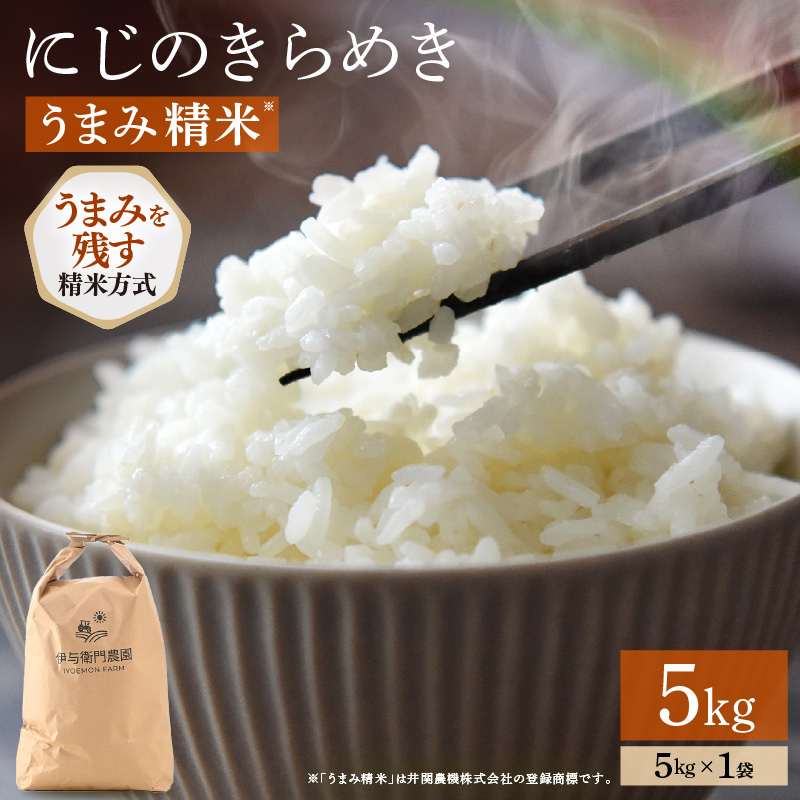 [先行予約][令和8年産] にじのきらめき うまみ精米 5kg/ 鮮度抜群 5キロ 福井県あわら産 玄米 お米 ※2026年9月下旬より順次発送 [aw071-a014]