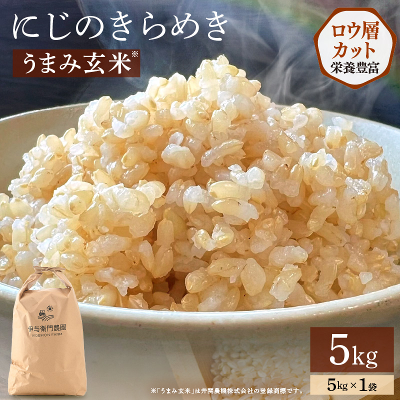 【先行予約】【令和8年産】 にじのきらめき うまみ玄米 5kg ／ 鮮度抜群 5キロ 福井県あわら産 玄米 お米 ※2026年9月下旬より順次発送 [aw071-a016]
