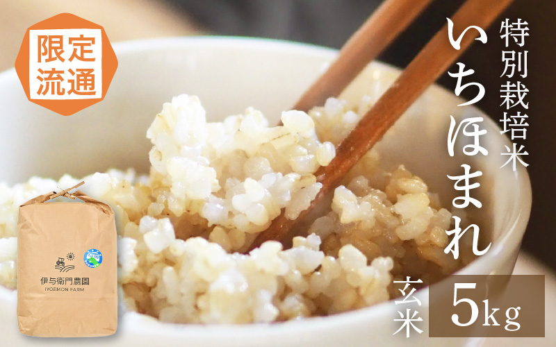 【令和7年産】限定流通 伊与衛門農園 特別栽培いちほまれ玄米 5kg／ 農薬不使用 高品質 鮮度抜群 福井県 あわら市熊坂産 ブランド米 玄米 [aw071-b003]