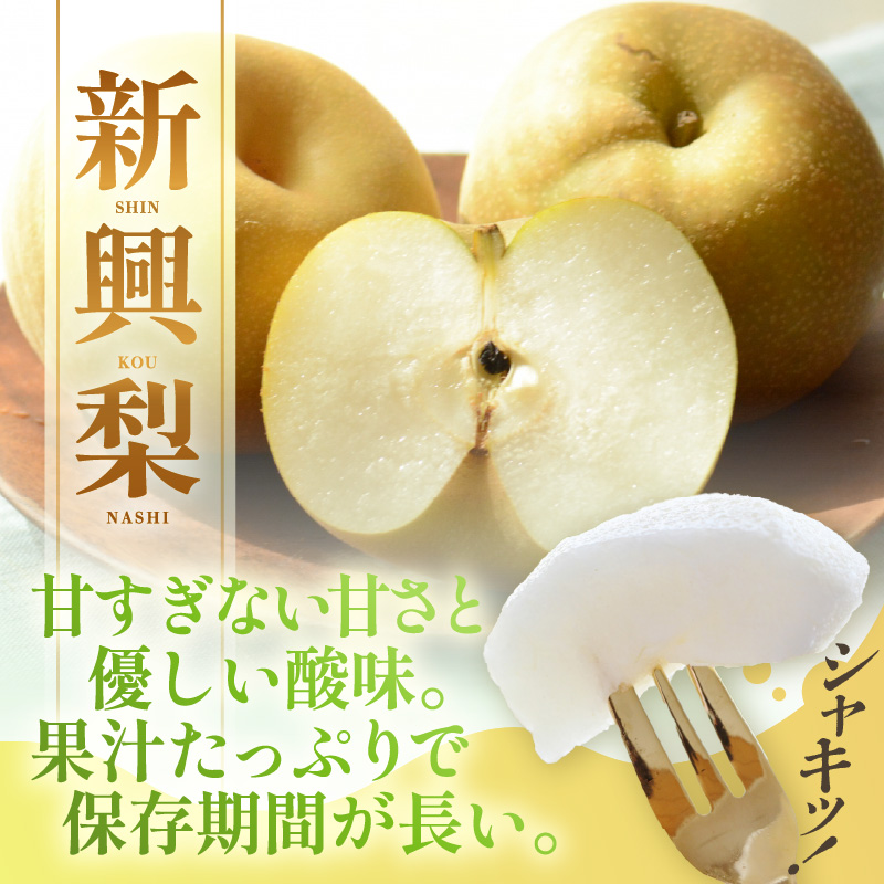 【先行予約】しづちゃんが作る新興梨　約5kg（7～10玉）農業歴70年以上！ なし 果物 旬 フルーツ 甘い ジューシー 果汁 くだもの シャキシャキ 人気 完熟 もぎたて みずみずしい 越前梨 送料無料 福井 あわら市 ※2026年10月上旬以降順次発送予定 [aw075-a012] 